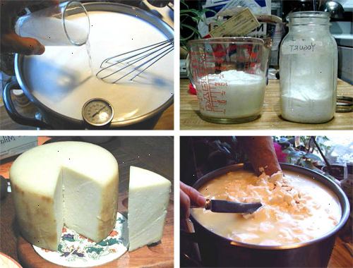 Hoe om kaas te maken thuis. Giet de twee kopjes melk in de pan, breng langzaam de melk aan de kook onder voortdurend roeren.