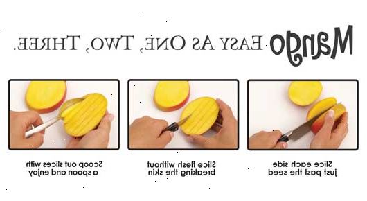 Hoe maak je een mango te snijden. Snijd de mango in drie stukken.