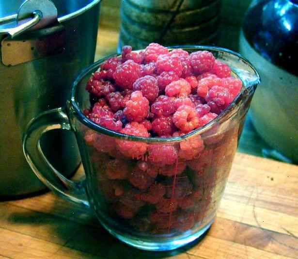 Hoe maak je rode frambozen jam maken. Kies een pint volrijpe verse bessen.