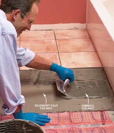 Hoe je elektrische stralingswarmte mat onder een tegelvloer te installeren. Bereid uw vloer voor tegel door het installeren tegelplaat op de grond, zet deze vast aan de bestaande ondervloer met dunne-set mortel en cement board schroeven of spijkers.