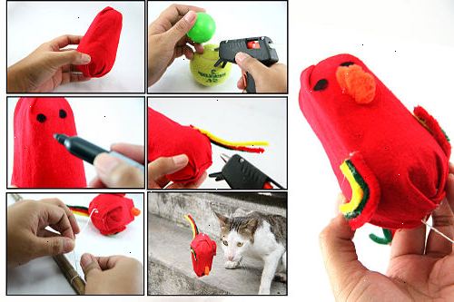 Hoe je kat speelgoed te maken van gemeenschappelijke huishoudelijke artikelen. Monteer de materialen.