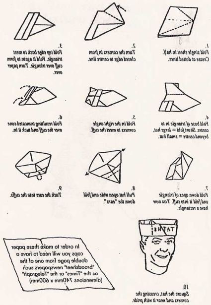 Hoe maak je een papieren hoed maken. Beginnen met een compleet vel krantenpapier.